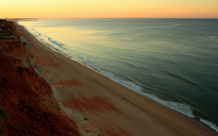 sunrise, At, Praia, Da, Falesia HD Wallpaper Desktop Background