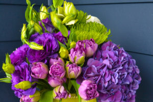 bouquets, Hydrangea, Tulips, Roses, Chrysanthemums, Eustoma, Flowers