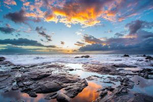 sunset, Clouds, Landscapes, Nature, Coast, Waves, Rocks, Hawaii, Usa, Hdr, Photography, Reflections, Sea