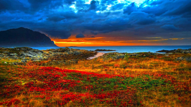 nature, Sunsets, Sunrises, Landscapes, Hdr, Skies, Clouds, Colors, Oceans, Seas HD Wallpaper Desktop Background