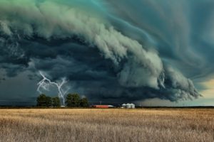 landscapes, Manipulations, Cg, Digital art, Storms, Rain, Lightning, Farms, Farmland, Fields, Skies, Clouds