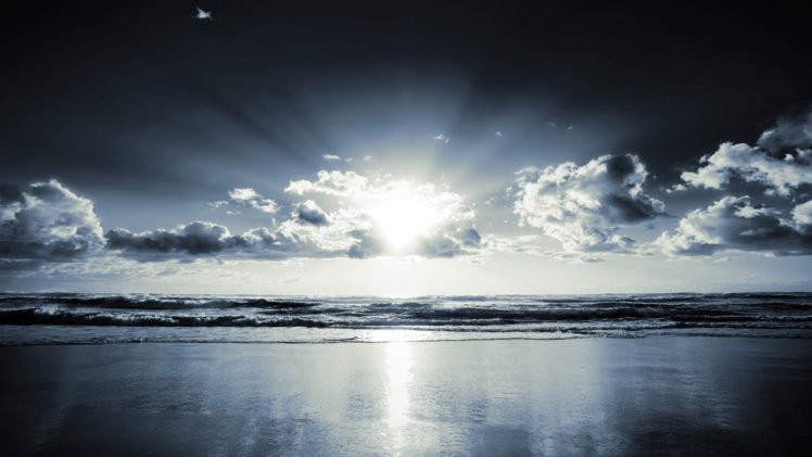 clouds, Sunlight, Sea, Beaches HD Wallpaper Desktop Background