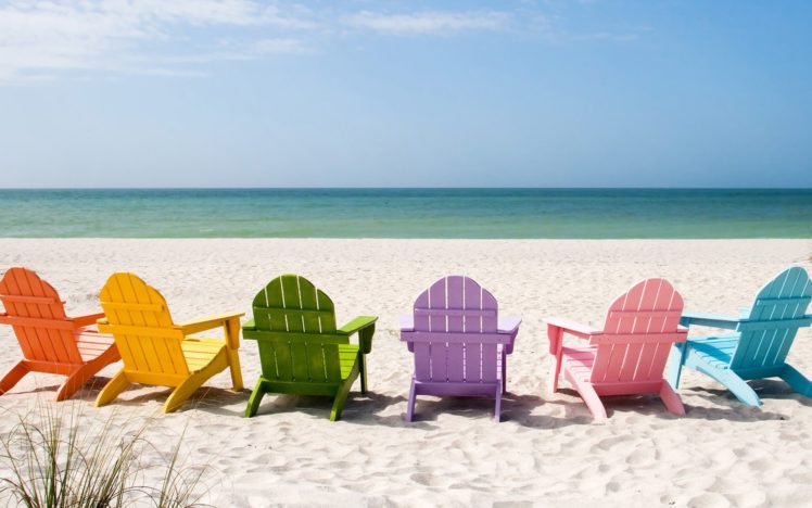 ocean, Chairs, Beaches HD Wallpaper Desktop Background