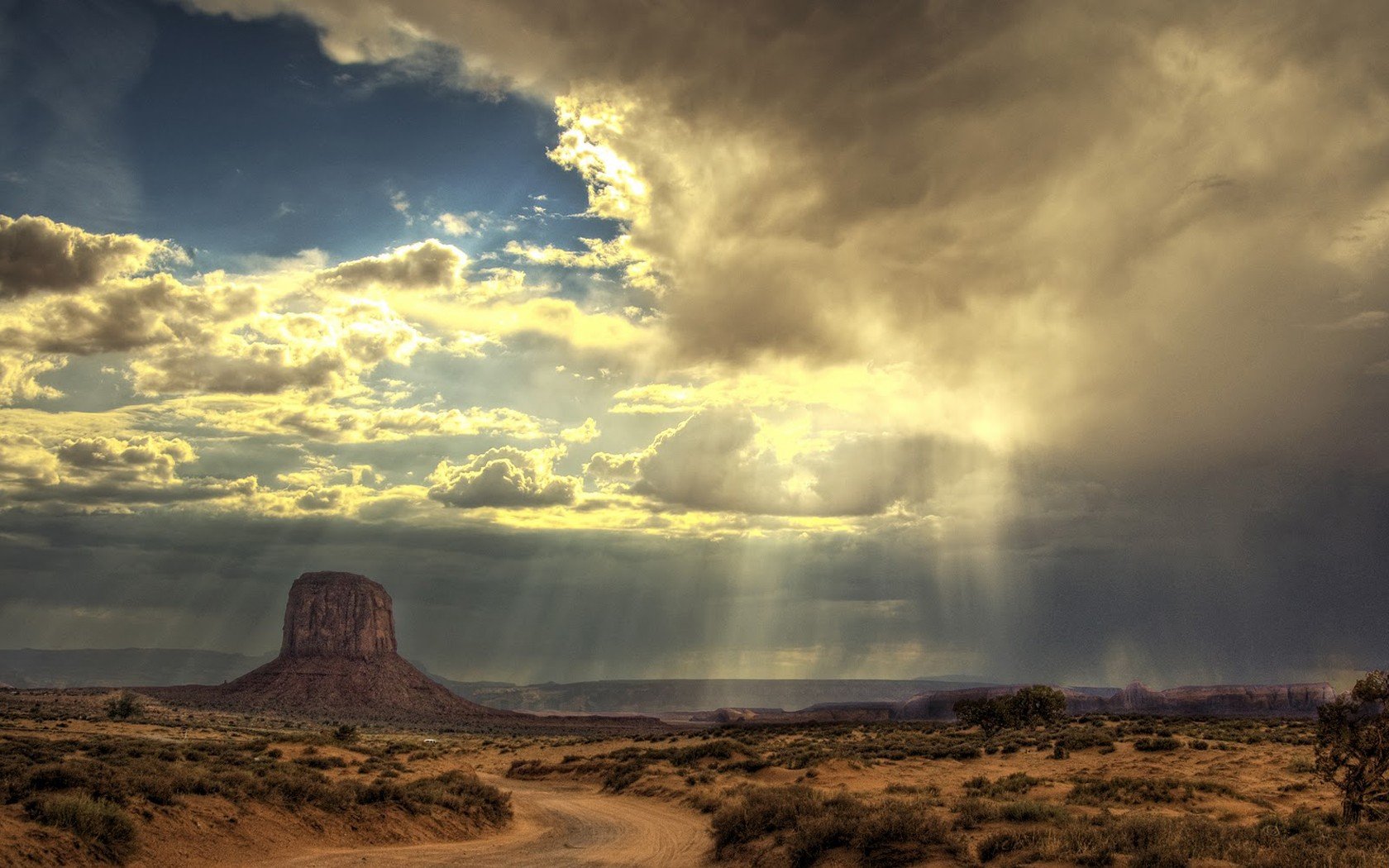 sunrise, Clouds, Landscapes, Nature, Deserts, Utah, Skyscapes, Bushes Wallpaper