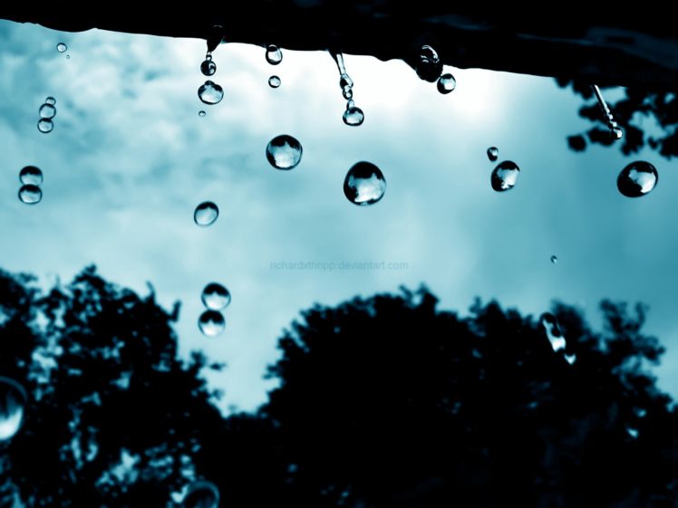 cyan, Falling, Water HD Wallpaper Desktop Background