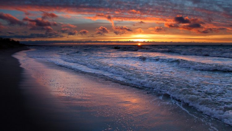 sunset, Sea, Beaches HD Wallpaper Desktop Background