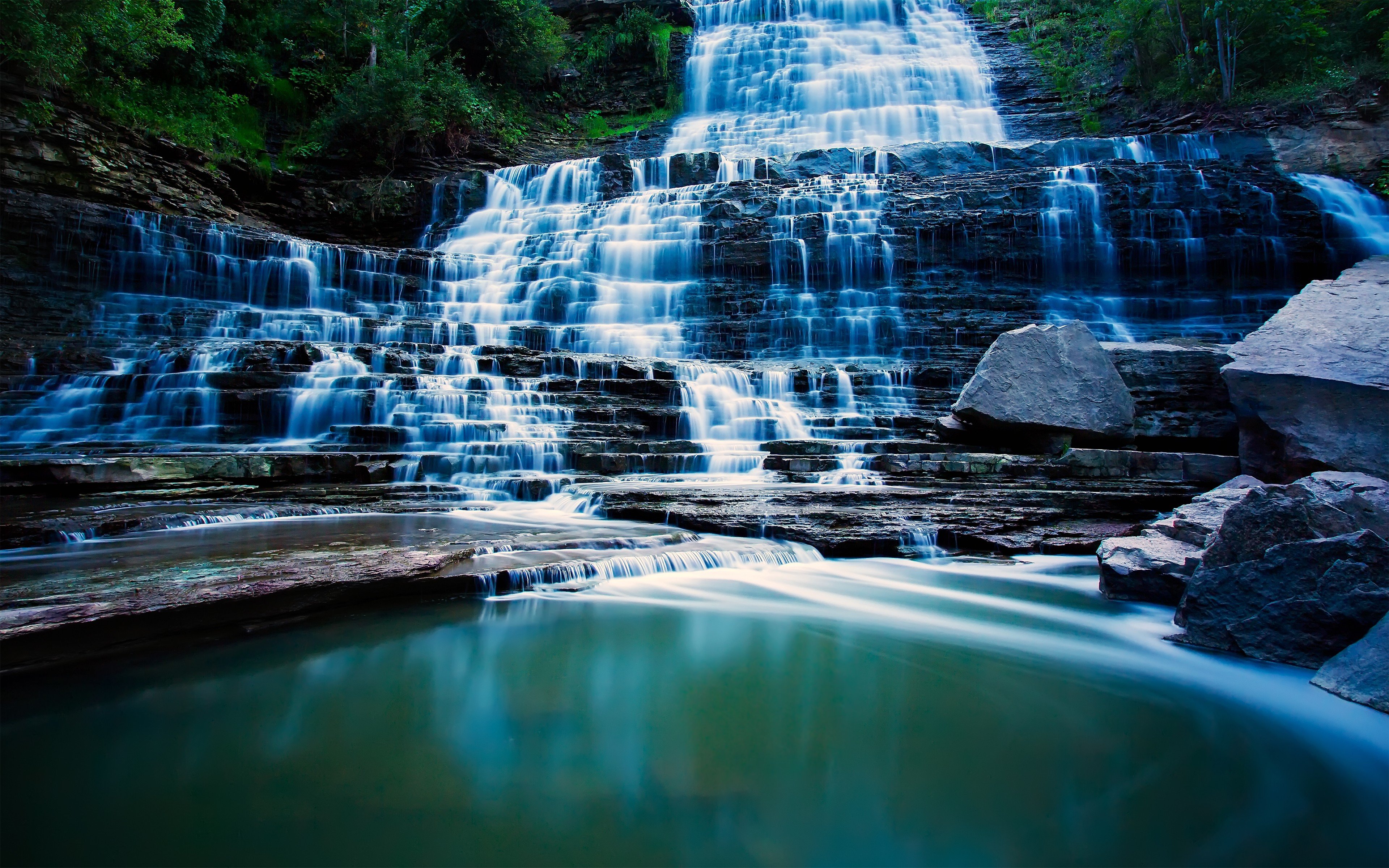 water, Landscapes, Nature, Forests, Canada, Long, Exposure, Hdr, Photography, Waterfalls, Ontario, Albion, Falls Wallpaper