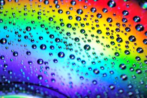 multicolor, Rainbows, Water, Drops, Disc, Reflections