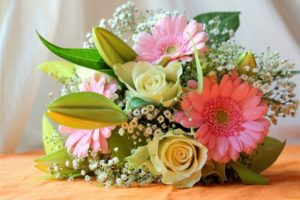 flowers, Composition, Bouquet, Roses, Lilies, Gerbera, Flower