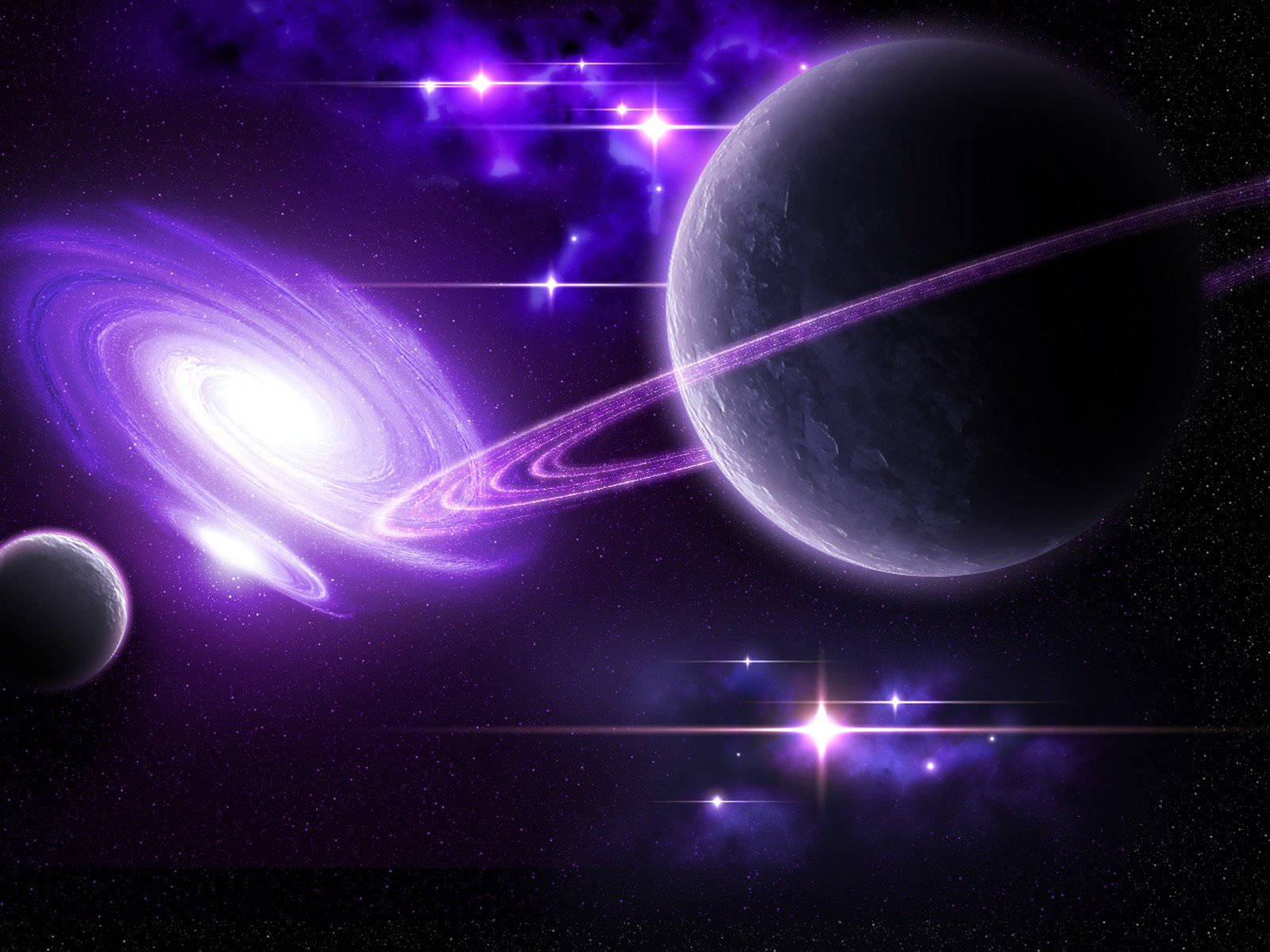 light, Outer, Space, Stars, Galaxies, Planets, Purple, Rings, Bright Wallpaper