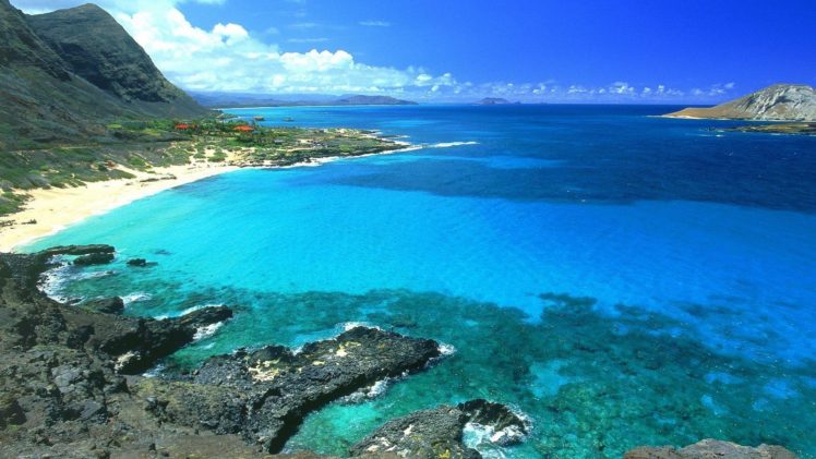 blue, Landscapes, Nature, Hawaii, Oahu, Sea HD Wallpaper Desktop Background