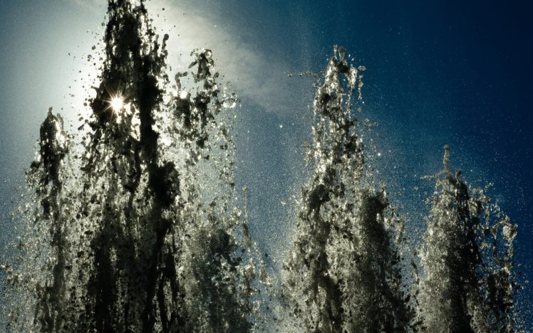 nature, Water, Drops, Sparkle, Sunlight, Sparkle, Fountain, Photography HD Wallpaper Desktop Background