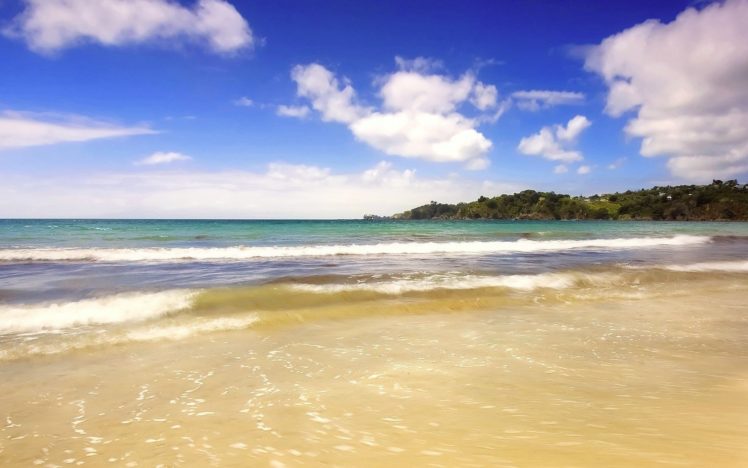 water, Clouds, Sand, Waves, Beaches HD Wallpaper Desktop Background