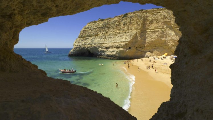 shore, Portugal, Boats, Algarve, Beaches HD Wallpaper Desktop Background