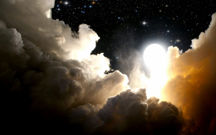 nature, Sky, Clouds, Night, Moon, Moonlight, Sci, Fi, Science, Bright HD Wallpaper Desktop Background