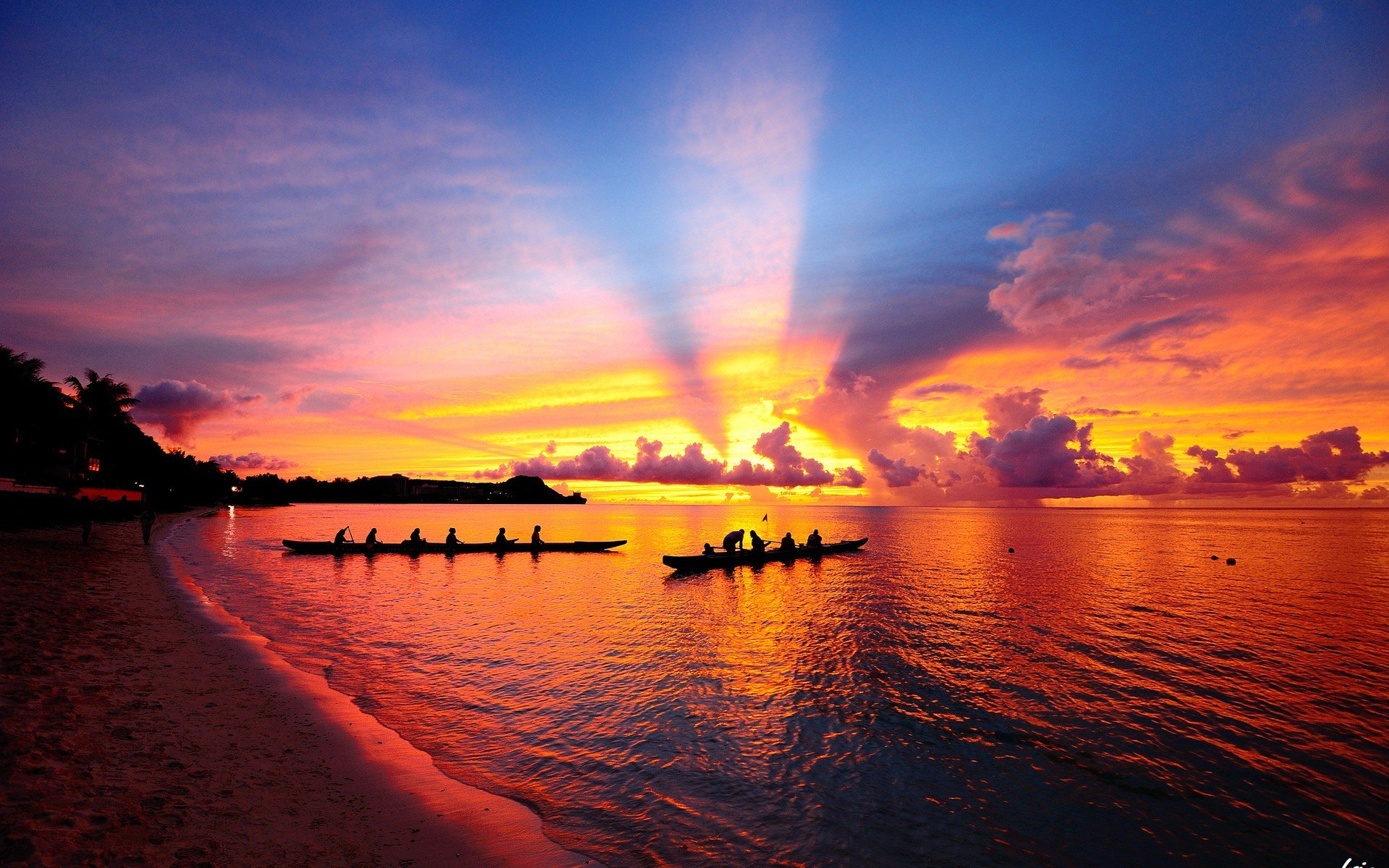 sunset, Boats, Landspeeder, Beaches Wallpaper