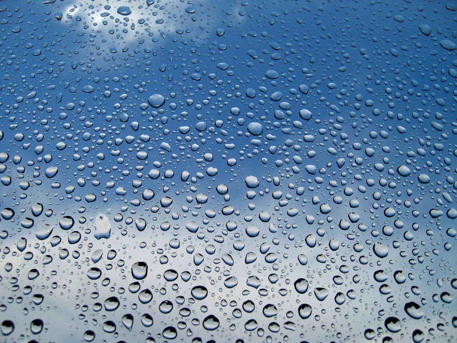water, Water, Drops, Window, Panes, Skyscapes Wallpaper