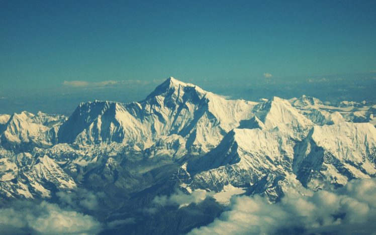 mountains, Clouds, Landscapes, Snow, Nepal, Teal, Skyscapes, Mount, Everest, Geography HD Wallpaper Desktop Background