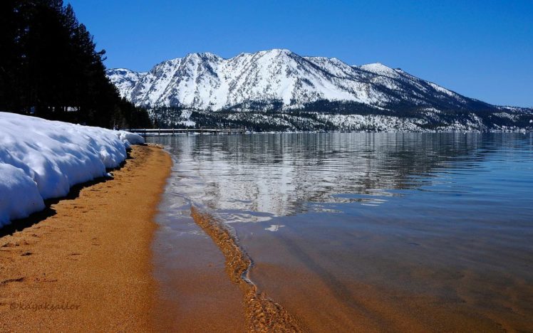 nature, Lake, Tahoe, Widescreen, Beaches HD Wallpaper Desktop Background
