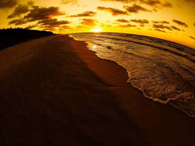 sunrise, Ocean, Nature, Sand, Beaches HD Wallpaper Desktop Background