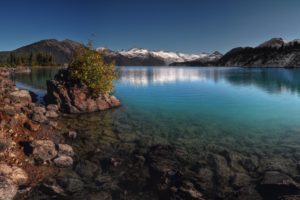 water, Mountains, Landscapes, Nature, Snow, Trees, Rocks, Lakes