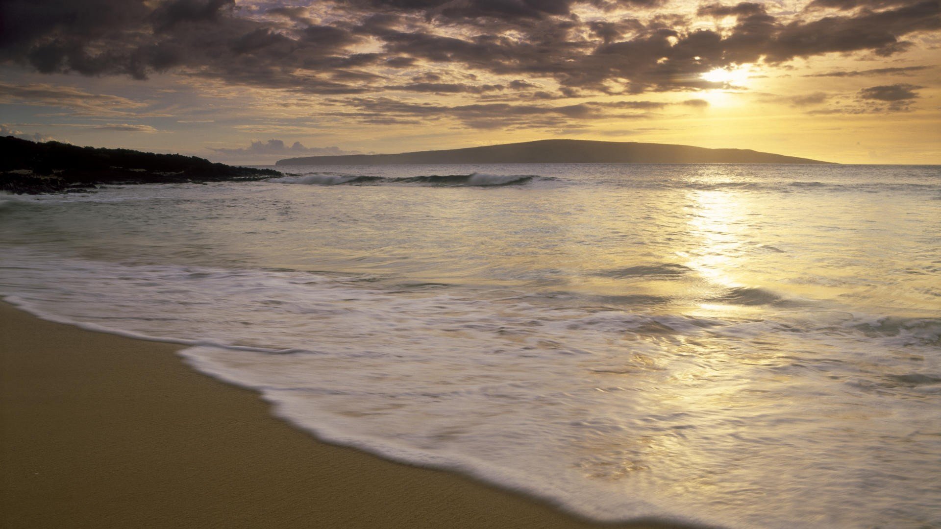 sunset, Hawaii, Little, Beaches Wallpaper