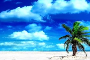 clouds, Sand, Islands, Palm, Trees, Beaches