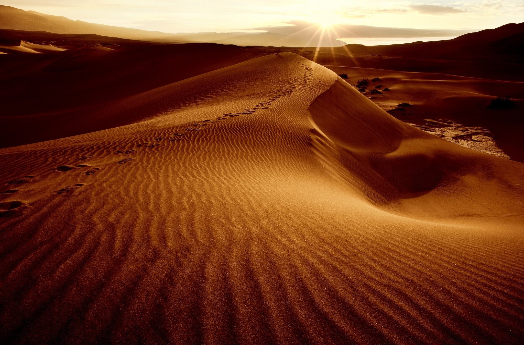 desert, Sand, Dunes, Dunes, Sun, Sky, Landscape Wallpaper