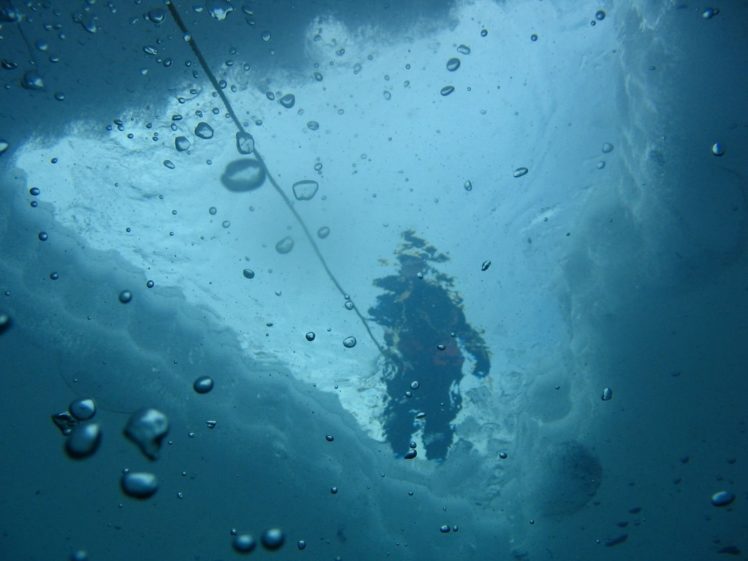 water, Ice, Blue, Underwater, Ropes HD Wallpaper Desktop Background