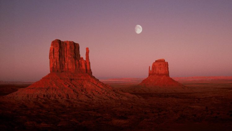 deserts, Utah, Monument, Valley, Moonrise HD Wallpaper Desktop Background