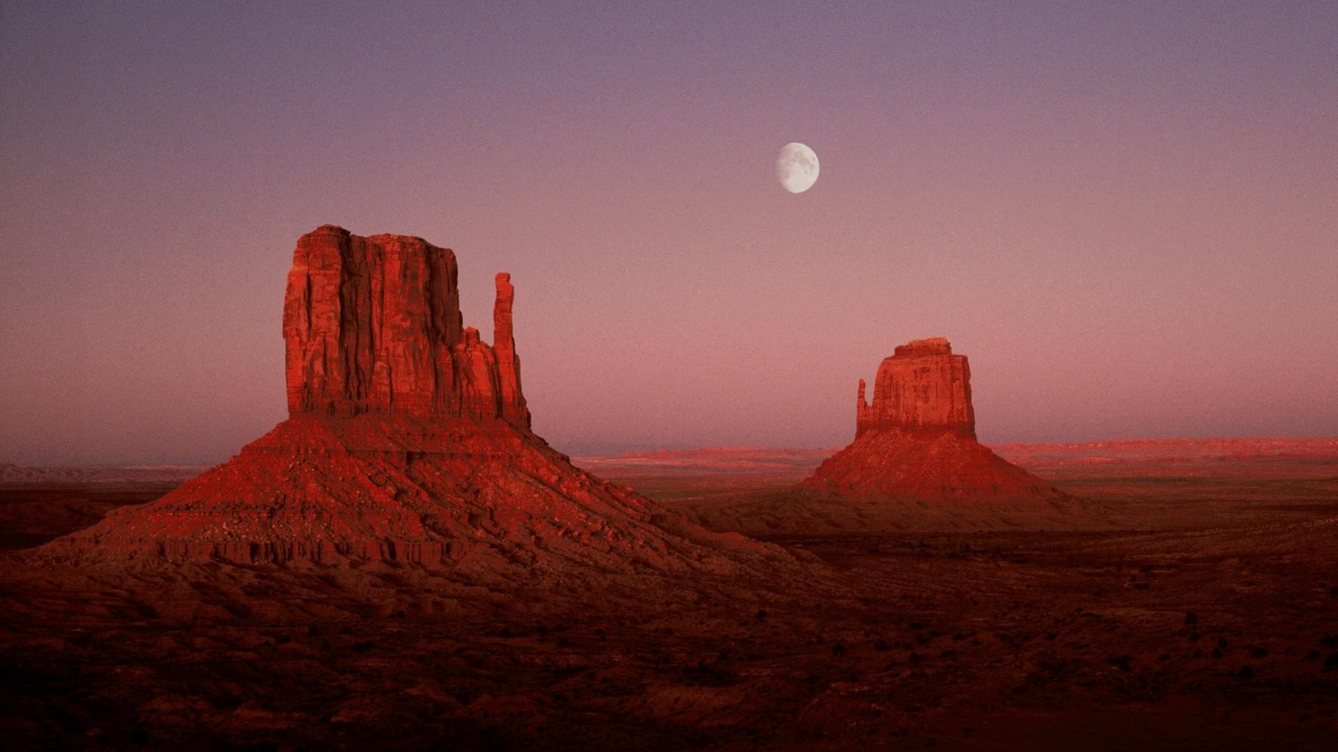 deserts, Utah, Monument, Valley, Moonrise Wallpaper