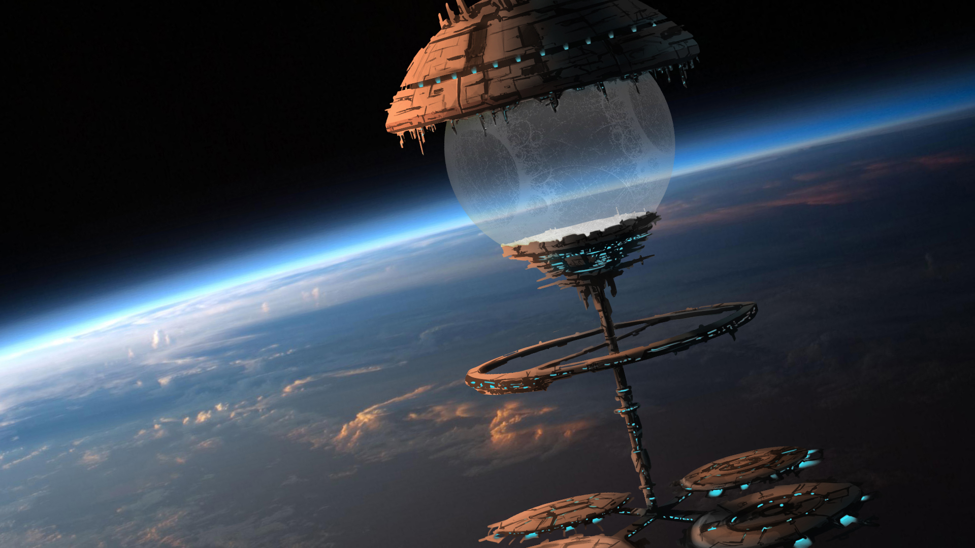 space, Orbital, Stations, Sci, Fi, Spaceship, Spacecraft, Citys, Art, Planets, Atmosphere Wallpaper