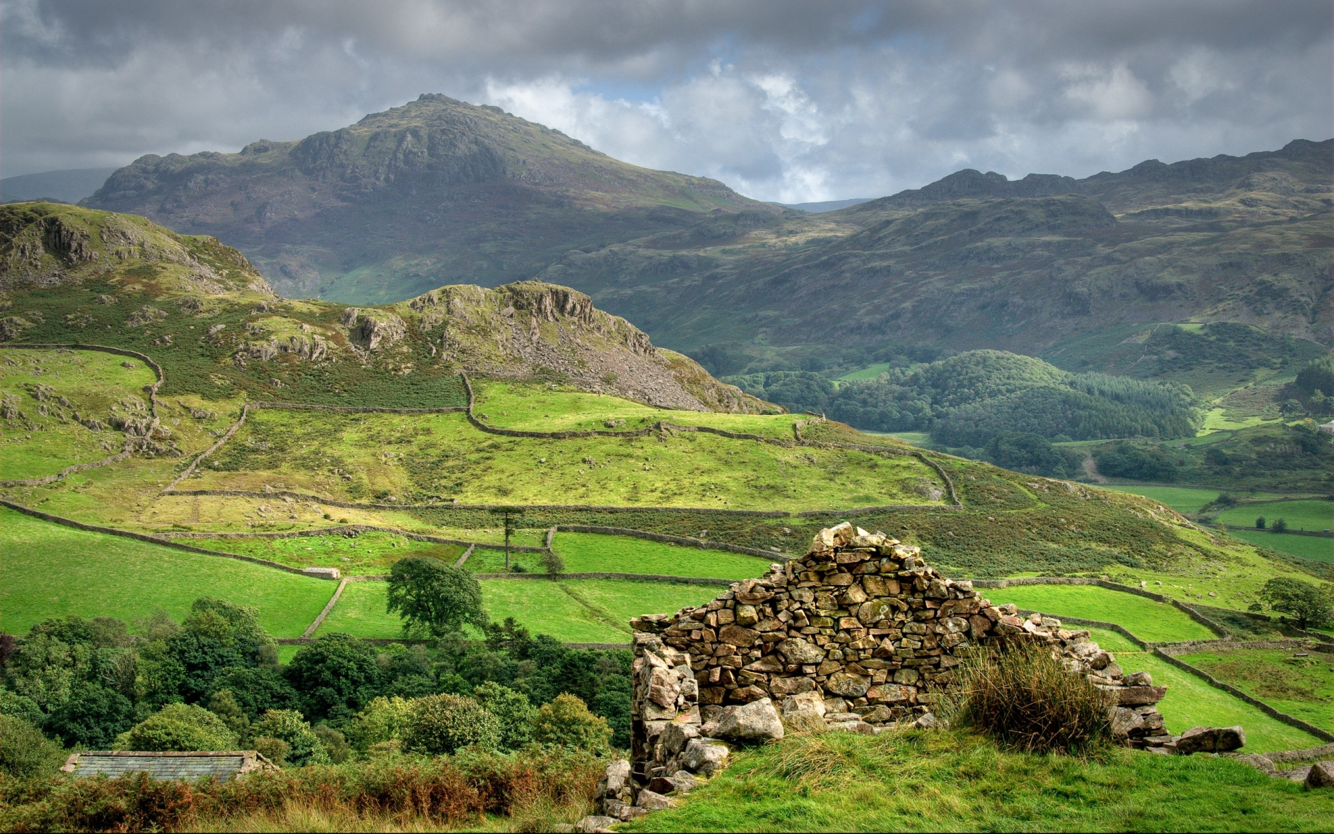 ancient, Ruins, Hills, Mountains, Fields, Sky, Clouds, Architecture Wallpaper