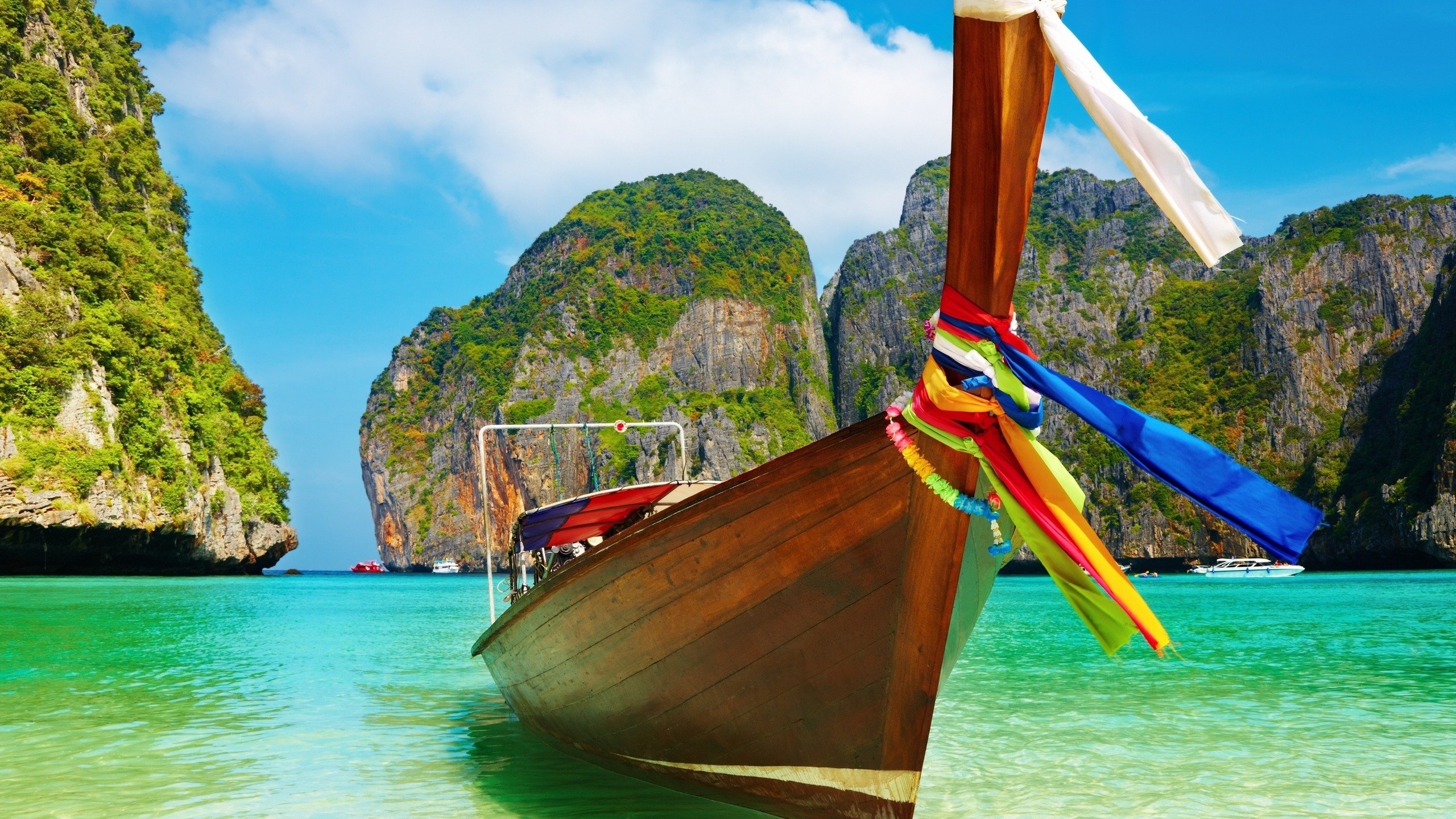 tropical, Boats, Beaches Wallpaper