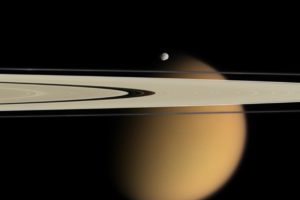 titan, Epimetheus, And, Saturnand039s, Rings, Cassini, 2745x2000