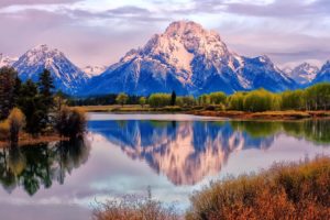 landscape, Nature, Lake, Mountains, Fall, Reflection, Grand, Teton, Mount, Moran, Wyoming