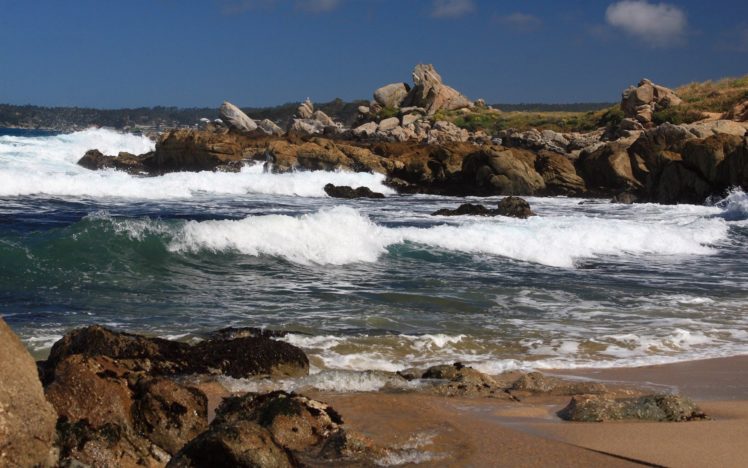 ocean, Landscapes, Rocks, Sea, Beaches HD Wallpaper Desktop Background