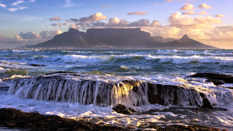 landscapes, Seascape, Ocean, Sea, Waves, Sky, Clouds, Islands, Waterfall, Beaches HD Wallpaper Desktop Background
