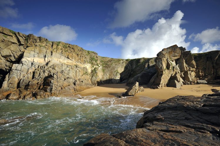 rocks, Sea, Summer, Nature, Landscape HD Wallpaper Desktop Background