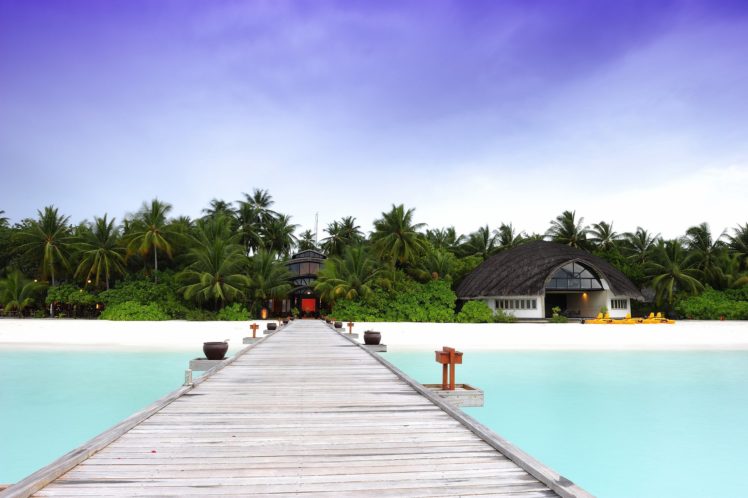 hotel, Maldives, Angsana, Velavaru, Maldives, Bridge HD Wallpaper Desktop Background