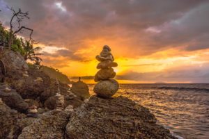 rocks, Stones, Sunset, Stacked, Stack, Shore