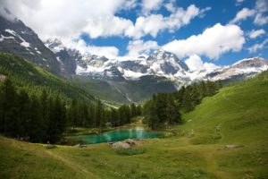 austria, Mountains, Forests, Lake, Sky, Scenery, Clouds, Alps, Nature