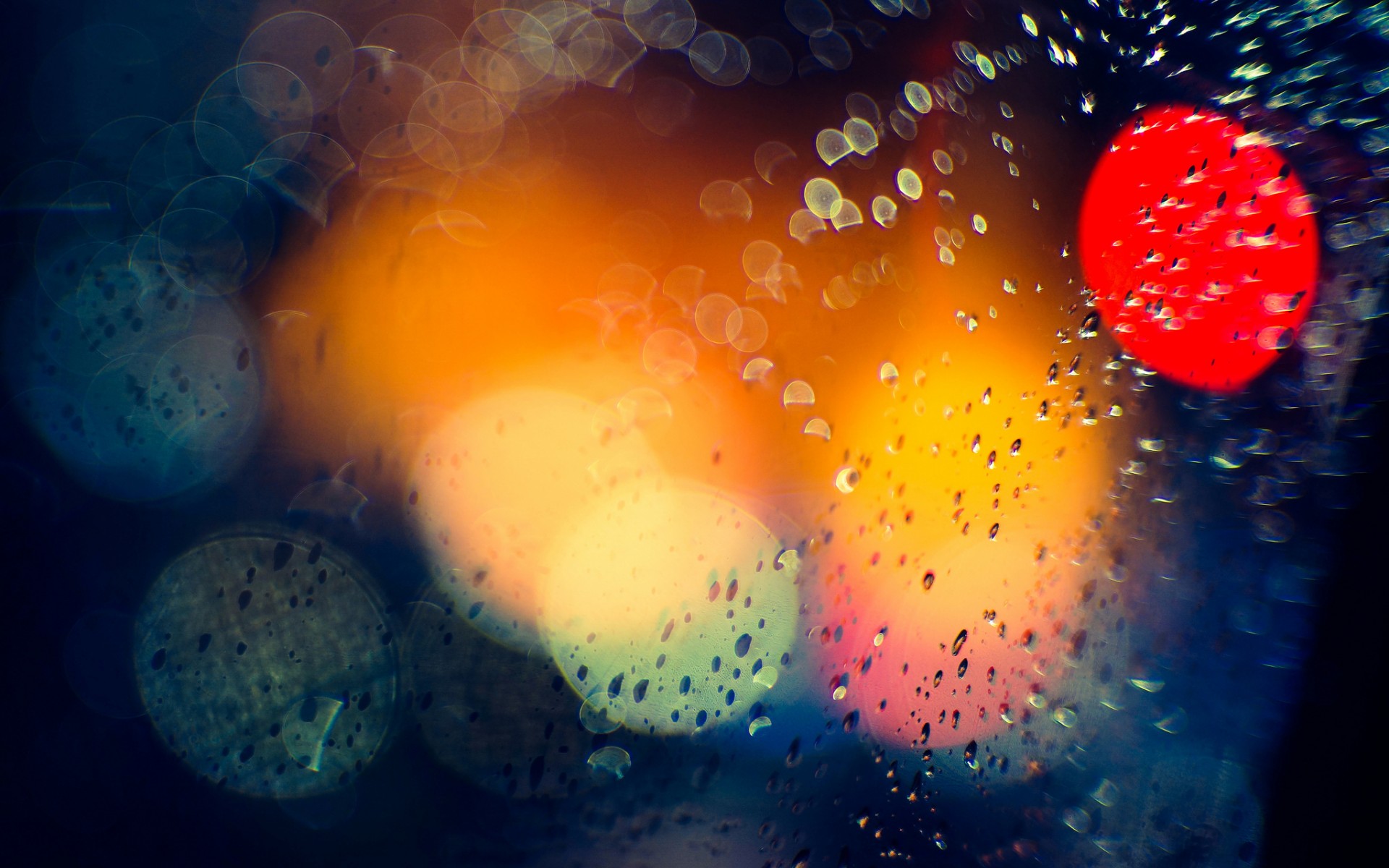 bokeh, Drops, Rain, Lights, Window, Glass, Water, Color Wallpaper