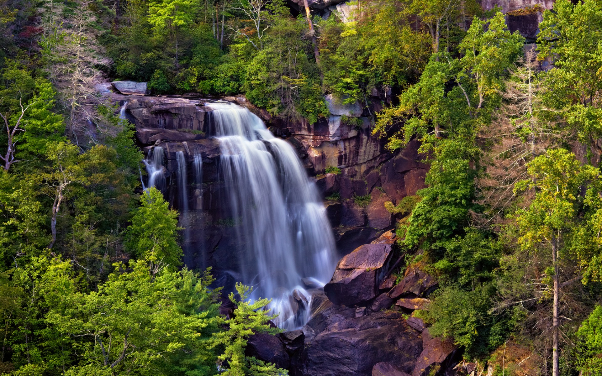 nature, Landscapes, Trees, Forest, Woods, Rivers, Waterfall, Cliff, Mountains Wallpaper