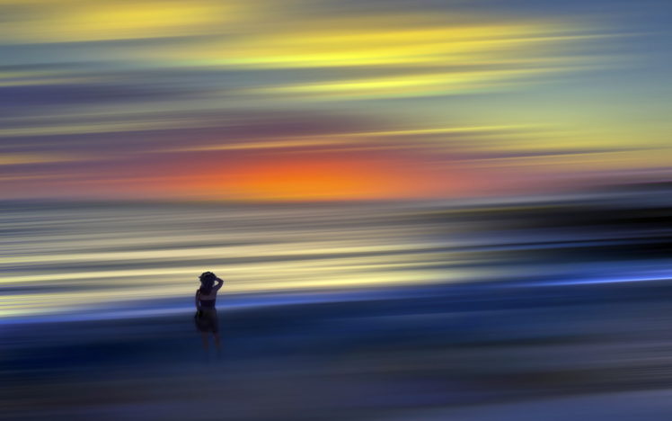 nature, Ocean, Sea, Sky, Sunset, Sunrise, Women, Models, Mood HD Wallpaper Desktop Background