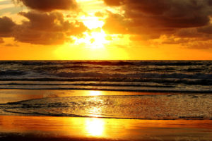 nature, Beaches, Ocean, Sea, Waves, Sky, Clouds, Sunrise, Sunset