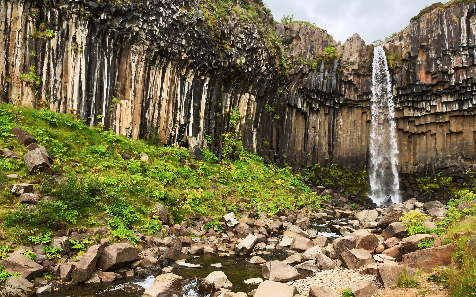 nature, Waterfall, Stone, Rock, Cliff, Rivers, Stream, Plants Wallpaper