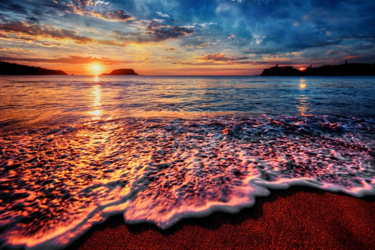 coast, Sea, Sunrises, And, Sunsets, Sky, Clouds, Nature HD Wallpaper Desktop Background