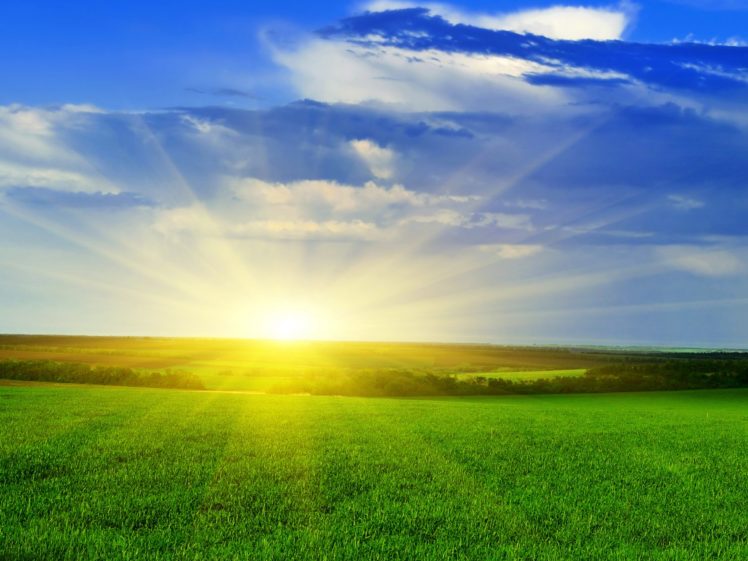 scenery, Fields, Sunrises, And, Sunsets, Sky, Rays, Of, Light, Nature HD Wallpaper Desktop Background