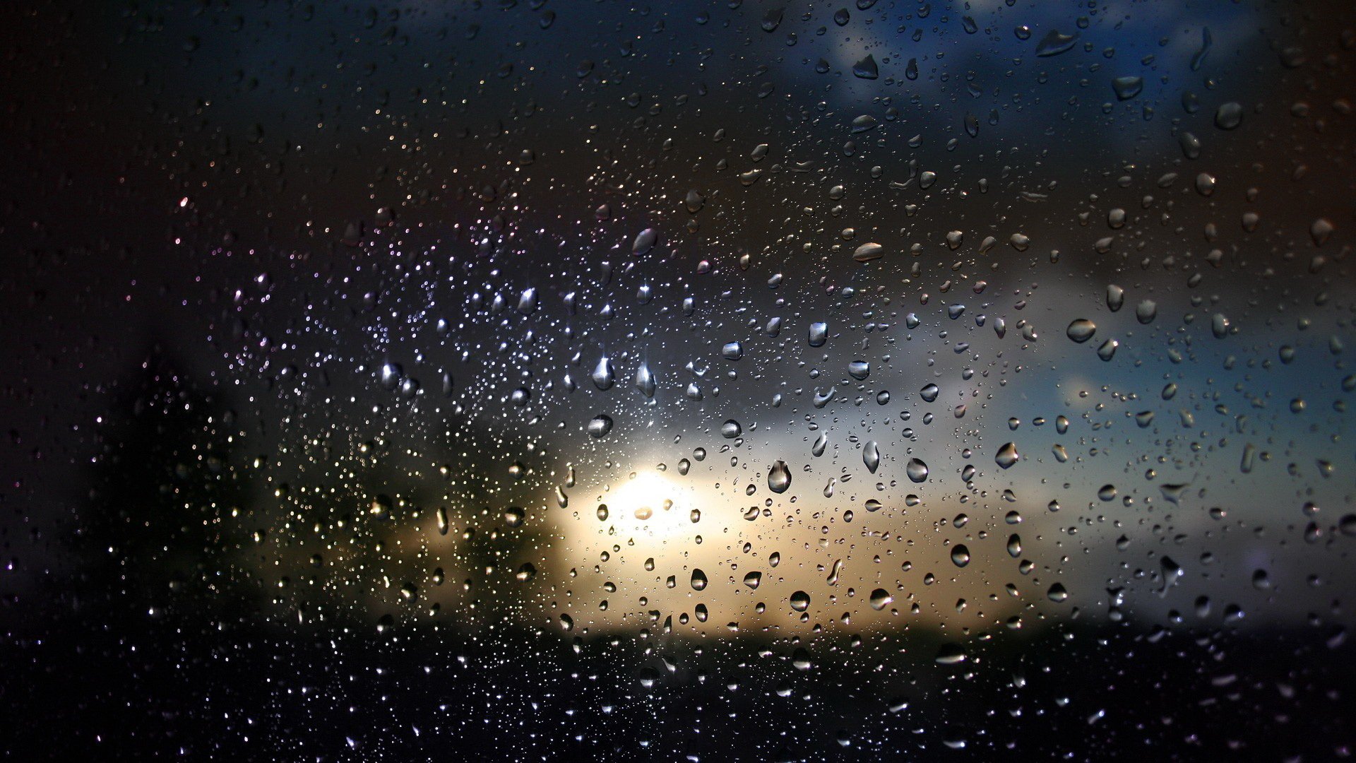 drops, Rain, Window, Glass, Bokeh Wallpaper